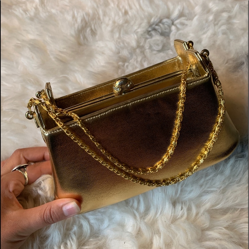 Vintage Retro Purse Golden Metallic Arnold Scaasi